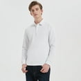 thumbnail image 4 of 300g Cotton Air Layer Long Sleeve Polo Shirt for Men - Non-Iron, 4 of 11