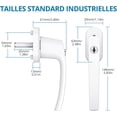 thumbnail image 2 of White Aluminum Key-Lockable Window Handles, Balcony Door Handles with 8 Screws and 8 Keys, Suitable for All Standard Balcony Windows and Doors, 2 Pieces, 2 of 5