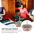 thumbnail image 3 of Hand Woven Picnic Bag Gift Basket Wicker Storage Basket Linen Inner Basket for Storage Use Size L (Primary Color Coffee Plaid Fabric), 3 of 8