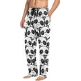 thumbnail image 5 of Men's Pajama Pants with Pockets Sleepwear Lounge Pants Stretch Casual Panda White and Black, 5 of 7