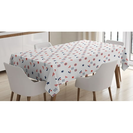 Usa Tablecloth Fourth Of July Independence Day Traditional Abstract Usa Tablecloth Fourth Of July Independence Day Traditional Abstract Square Forms Ilration Rectangular Table