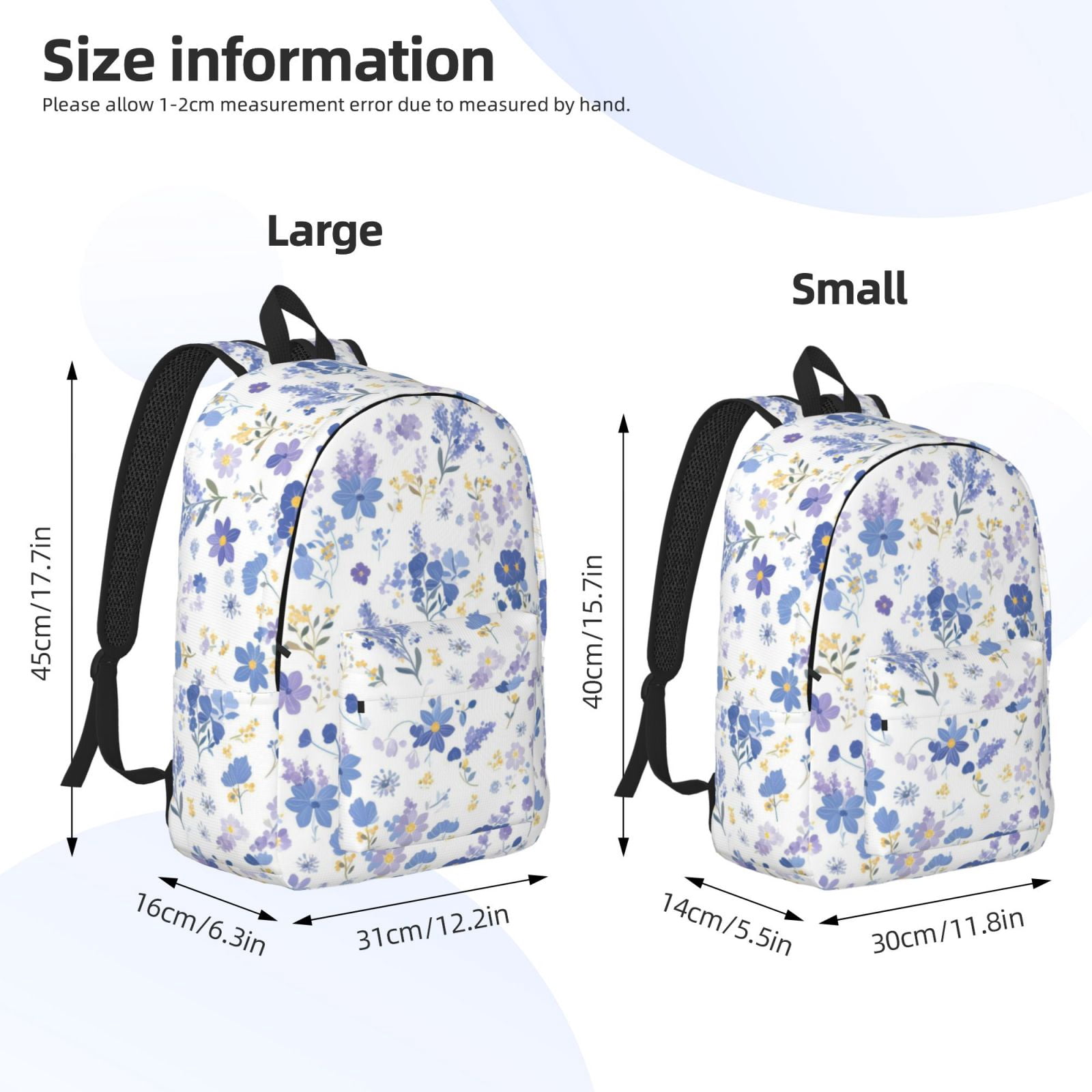 Casual Canvas Backpack Without Interlayer Large Capacity Stick Bag Design For Outdoor Shopping Office Outdoor Sports Milk Cow Print Style Lavender_4 Small