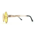 thumbnail image 3 of Womens Rhinestone Jewel Victorian Fancy Engraving Hippie Round Sunglasses Gold Yellow, 3 of 4