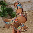 thumbnail image 4 of Chunky Heels for Women Sandals 2026 Casual Open Toe Heeled Sandals Slip on Slides Breathable Block Party Dress Pumps Walking Shoes Blue Size 9.5, 4 of 6