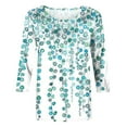 thumbnail image 5 of LEEYNEER Blouses for Women Plus Size Women‘s Fashion Printed Loose T-shirt Mid-length 3/4 Sleeves Round Neck Casualtops, 5 of 5