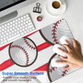 thumbnail image 4 of Long Mouse Pads for Desk,Red and White Striped Baseballs Pattern Desk Mats on Top Of Desks, Desk Mouse Pad Extra Large with 3mm Non-Slip Base and Stitched Edge for Gaming,Office,Work,Home 31.5"x11.8", 4 of 6