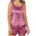thumbnail image 1 of Ensembles de Pyjama pour Femmes 2 Pcs Shorts Décontractés Amples Vêtements de Maison Pyjamas, 1 of 9
