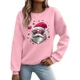 thumbnail image 2 of Cadancy Christmas Shirts for Women 2025 Trendy Long Sleeve Pullover Cute Santa Claus Print Sweatshirts Crewneck Funny Xmas Holiday Party Tops Loose Winter Clothes, 2 of 5