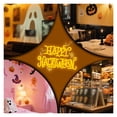 thumbnail image 4 of Letrero de neón"Happy Halloween"murciélagos, telarañas, calavera, luz LED regulable, decoración pared para fiesta del Día las Reliquias 15.35×12.4in, 4 of 8