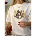 thumbnail image 1 of Women's Vintage-Inspired Christmas Tree Graphic Tee - Casual Crew Neck, Short Sleeve, Polyester Blend, Machine Washable, Non-Sheer - Perfect for Summer, 1 of 6