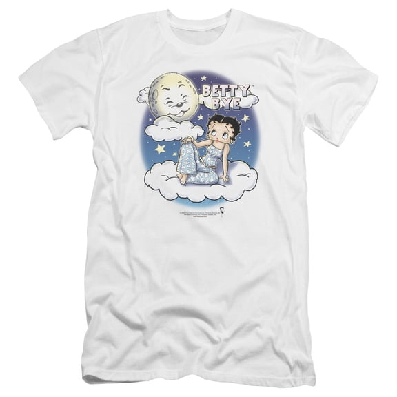 Betty Boop Betty Bye Premium Canvas T-Shirt Adult Slim Fit 30/1 White