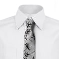 thumbnail image 2 of Floral Necktie, Bamboo Leaves Pattern, Dress Tie, 3.7", Pale Grey White, by Ambesonne, 2 of 3