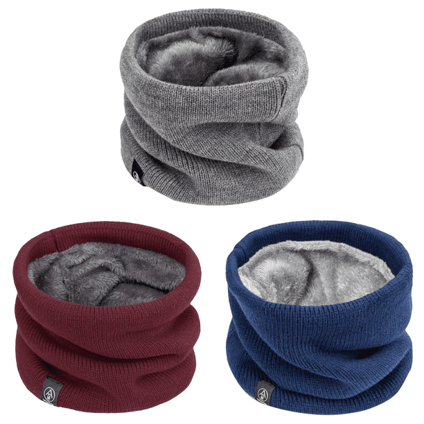 Calentador Cuello Invierno Tejido para Hombres Y Mujeres Polaina El Bufanda Clima (gris)