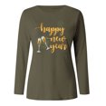 thumbnail image 4 of DPTALR T-shirt Imprimé Années Heureuses pour Femmes Manches Longues Blouse Décontractée, 4 of 8