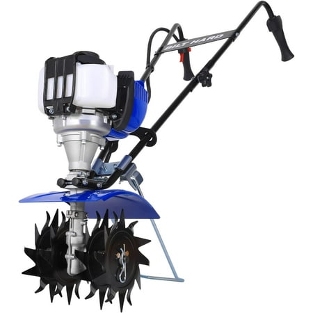 BILT HARD Gas Tiller, 38cc 4-Stroke Garden Cultivator Gas Powered with 4 Steel Front Tines