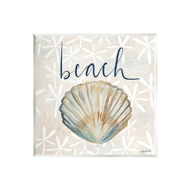 Stupell Industries Beach Seashell Patterned Florals Graphic Art Unframed Art Print Wall Art, Design by Katie Doucette