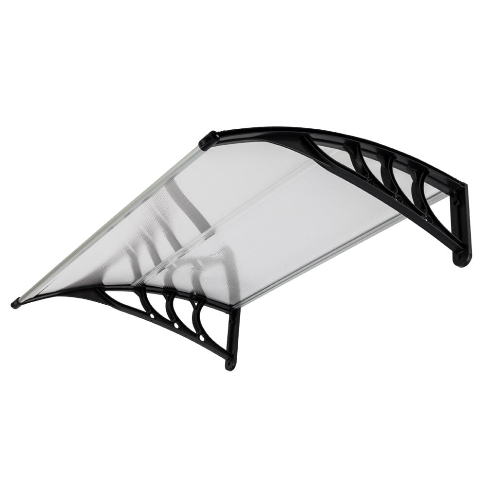 100 x 80 Household Application Door & Window Rain Cover Eaves Canopy White & Black Bracket