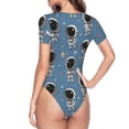 thumbnail image 4 of The Xecao Astronaut Women's Crew Neck Body Suit, a short-sleeved bodysuit and basic swimsuit, both comfort and style for dating and daily life, 4 of 9