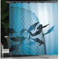 thumbnail image 3 of Ambesonne Mermaid Shower Curtain, Flight of Dolphins, 69"Wx84"L, Blue, 3 of 4
