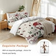 thumbnail image 7 of Red Christmas Bedding Duvet Cover Set Full Size 4 Pieces Hat Dwarf Gift Bedding Set with Zipper Closure, 1 Comforter Cover 86x86 Inches 1 Flat Sheet & 2 Pillow Cases, 7 of 7
