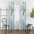 thumbnail image 2 of Coastal Window Curtains Grommet Drapes Nautical Beach Themed Thermal Insulating Light Blocking Privacy Curtain for Living Room, Bedroom 2 Panels Set-52"W x 45"L (Pack of 2), 2 of 7