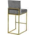 thumbnail image 4 of Home Square 3 Piece 26" Velvet Counter Stool Set with Gold Metal Base in Gray, 4 of 4
