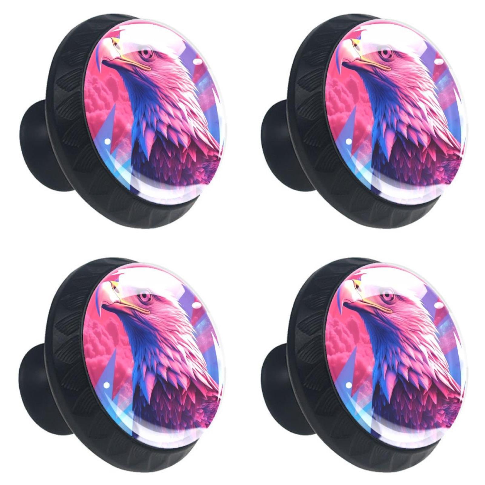 4 Pcs Eagle Knobs for Kitchen Cabinet Cupboard Dresser Bookcase Drawer Pulls Handles Round Home Decor