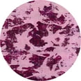 thumbnail image 1 of Ahgly Company Machine Washable Indoor Round Abstract Hot Pink Area Rugs, 7' Round, 1 of 7