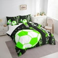 thumbnail image 3 of Manfei 3D Soccer Kids Twin Bedding Sets 7-Piece, Cartoon Football Sport Bedding Comforter Set, Vintage US Flag Reversible Sheet Sets, Lightweight Room Decor, 3 of 7