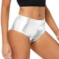 thumbnail image 3 of Outfmvch Sequin Short Leather Shorts for Women Linen Shorts for Women Womens Beach Shorts Workout Shorts Athletic Shorts for Women Silver S, 3 of 7