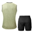 thumbnail image 3 of HBGVBA Men Summer 2 Piece Loose Athleisure Shorts Outfit Sleeveless Top Casual Crew Neck Tank Top Daily Set, 3 of 4