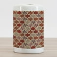 thumbnail image 2 of Geometric Ceramic Toothbrush Holder, Abstract Anise Stars Pattern in Warm Retro Colors with Dots Geometric Design, Decorative Versatile Countertop for Bathroom, 4.5" X 2.7", Multicolor, 2 of 4