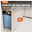 thumbnail image 2 of Pull-Out Trash Can, 35L Single Bin, Under Mount Kitchen Waste Container with Slide, Handle and Door Mounting Kit, 110 lbs Load Capacity Heavy Duty Garbage Recycling Bin for Kitchen Cabinet, Sink, 2 of 9