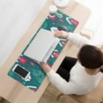 thumbnail image 3 of Long Mouse Pads for Desk,Dark Teal Christmas Village Pattern Desk Mats on Top Of Desks, Desk Mouse Pad Extra Large with 3mm Non-Slip Base and Stitched Edge for Gaming,Office,Work,Home 31.5x11.8in, 3 of 5