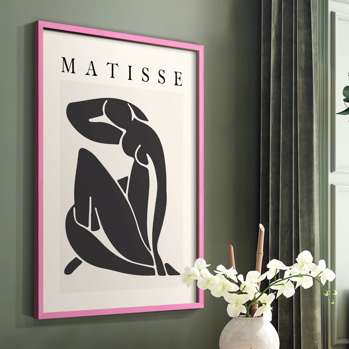 Matisse CCCLXXIX in Pink Solid Wood 22 x 28 Framed Print
