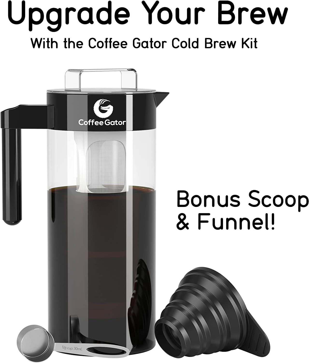 Coffee Gator Cold Brew Coffee Maker, Black