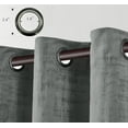 thumbnail image 5 of Chezmoi Collection Parker Premium Textured Velvet Grommet Curtain Set, 2 Panels with 2 Tiebacks, Elegant Bedroom Living Room Darkening Window Treatment, 50" W x 108" L, Silver Gray, 5 of 9