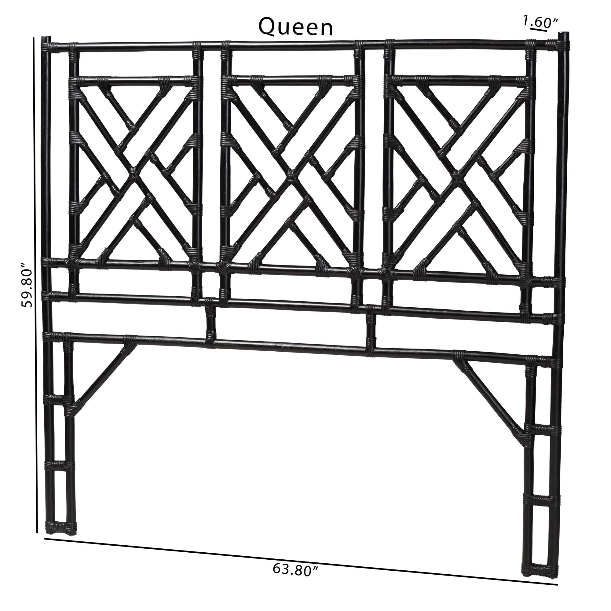 bali & pari Karavo Boho Standalone Headboard, King, Black