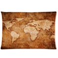 thumbnail image 1 of BOSDECO Canvas History Art World Map Pillow Cases 20x30 inches Two Sides Print, 1 of 1