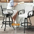 thumbnail image 5 of Pellebant Set of 2 Outdoor Swivel Bar Stools Aluminum Patio Bar Chairs in White, 5 of 8