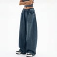 thumbnail image 5 of EMMIOL Women's High Rise Baggy Barrel Jeans Y2K Vintage Wide Leg Jeans with Elastic Waist Dark Wash Boyfriend Denim Pants, 5 of 7