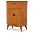 thumbnail image 6 of Simpli Home Draper Solid Harwood Mid- Century Modern 32 inch Wide Bar Cabinet in Teak Brown, 6 of 14