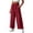 Red, variant on Riecok Summer Linen Pants for Women Elastic Waist Palazzo Pants Ruched Loose Trousers Casual Clothes with Pockets