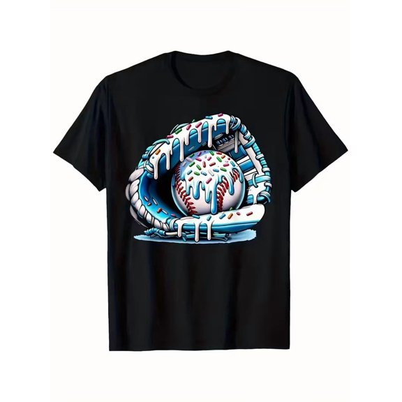 Baseball Donut Sports Food Graphic T-Shirt