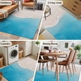 thumbnail image 5 of Blue Beige Ombre Coastal Area Rugs 3'x5', Washable Small Throw Rugs for Living Room Bedroom, Summer Beach Seaside Vacation Indoor Outdoor Rug Non-Slip Low Pile Carpet Runner Reversible Floor Mats, 5 of 8