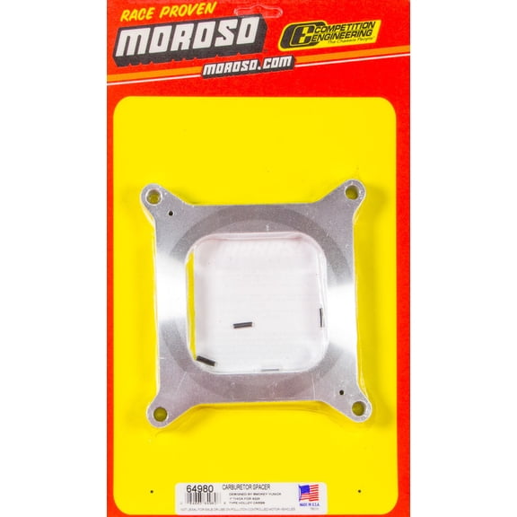 Moroso Carburetor Spacer 1 in Thick Open Square Bore P/N 64980