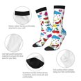 thumbnail image 4 of Balery Summer Calcetas Largas con Estampado para Hombre y Mujer – Suaves y Transpirables, Talla Única (US 5-11), 4 of 6