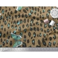 thumbnail image 2 of Soimoi Brown Cotton Duck Fabric Artistic Insect & Leopard Animal Skin Print Fabric by The Yard 42 Inch Wide, 2 of 3