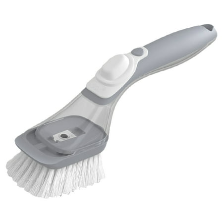 

BESTHUA Brush with Liquid Dispenser | Multifunctional Dish Scrubber | Long Handle Dishwashing Clean Brush with Replacement Sponge Head Cleaners Supplies