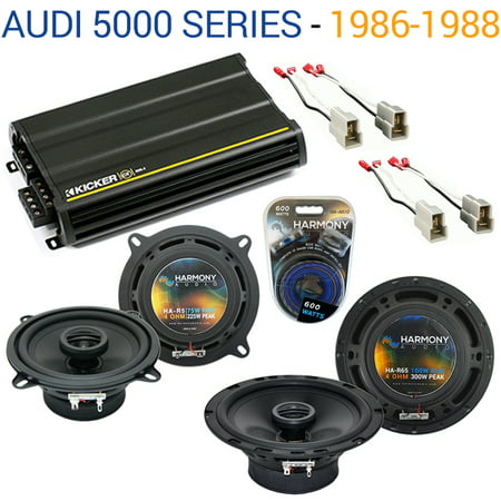 Audi 5000 Series 1986-1988 OEM Speaker Upgrade Harmony R5 R65 & CX300.4 Amp - Factory Certified